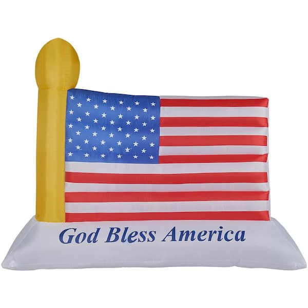 Fraser Hill Farm 121 in. x 72 in. American Flag Inflatable with Lights