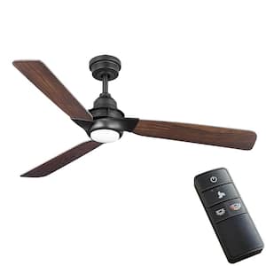 Ester 54 in. White Color Changing Integrated LED Indoor/Outdoor Matte Black Ceiling Fan with Light Kit and Remote