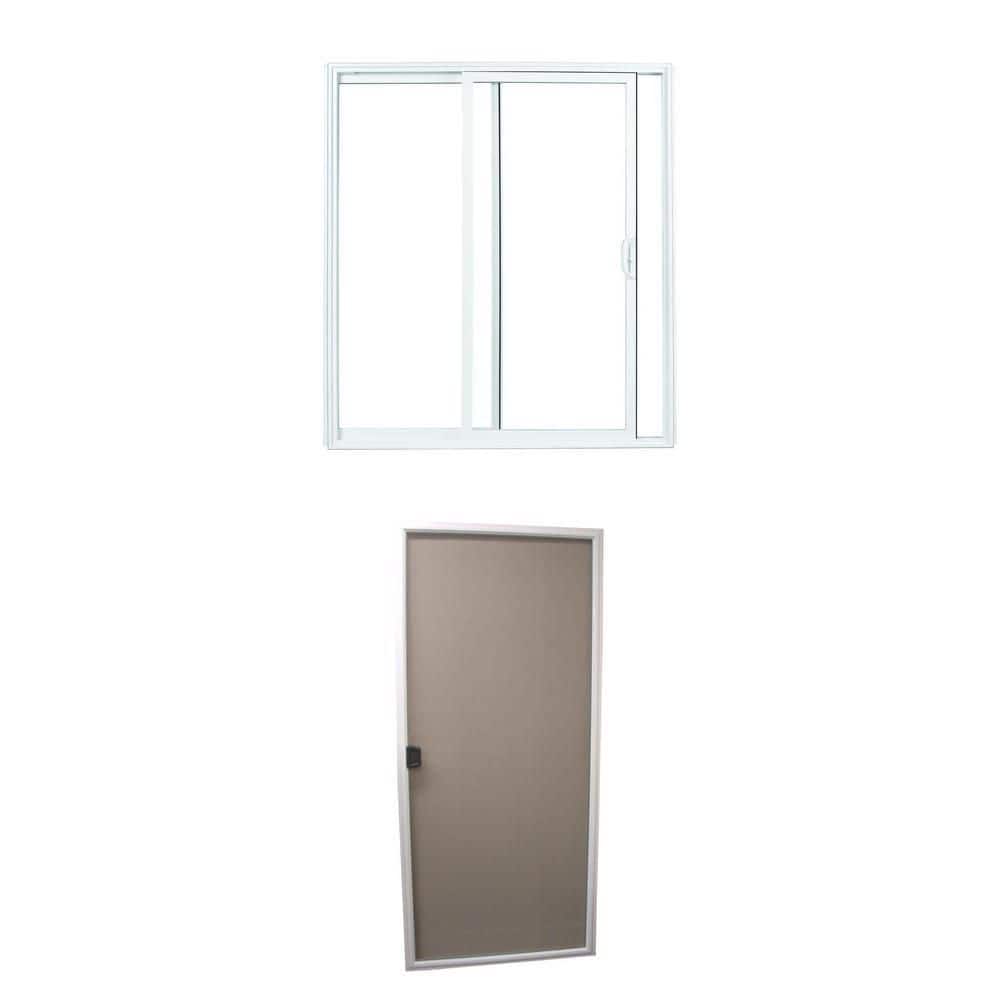 American Craftsman 70 Series 72 in. x 80 in. White Vinyl Sliding