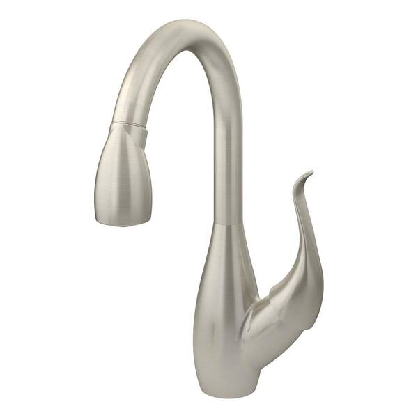 Symmons Moscato Single-Handle Pull Down Sprayer Kitchen Faucet in Satin Nickel