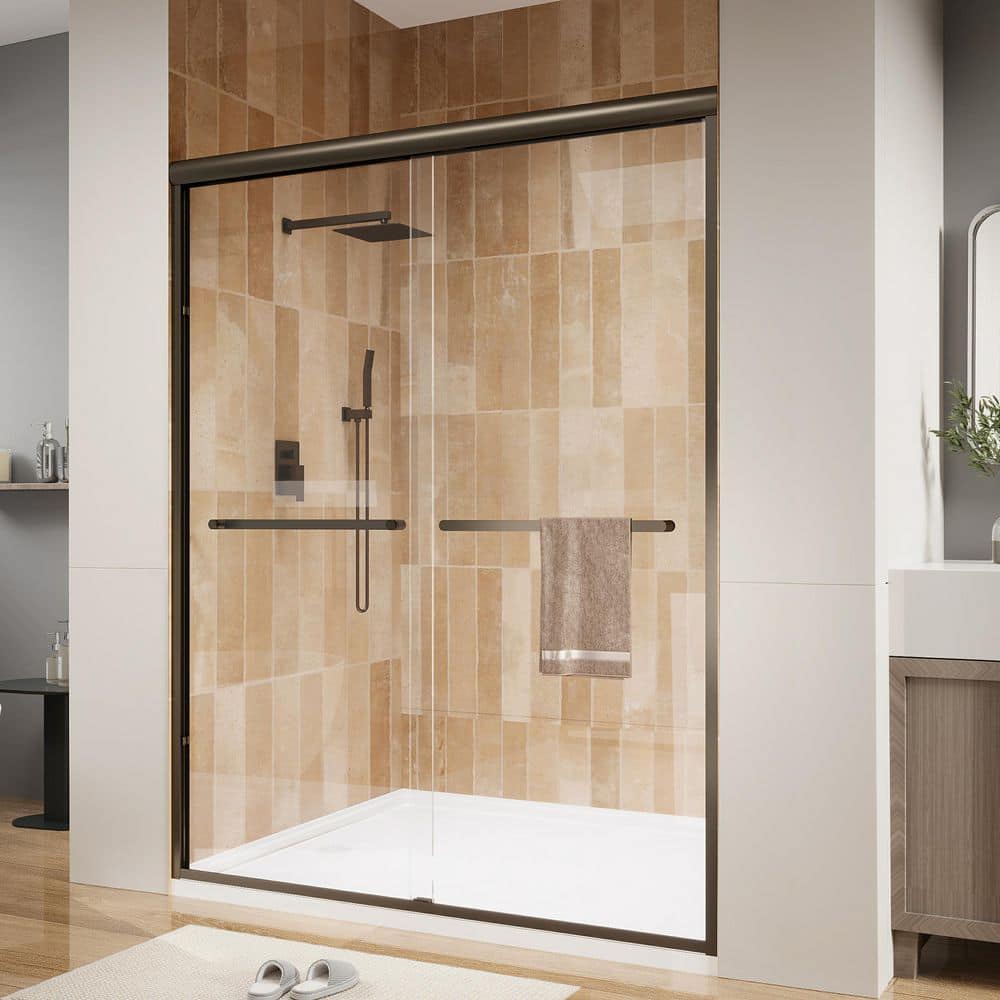 50 in. to 54 in. W x 72 in. H Framed Sliding Shower Door in Oil Rubbed Bronze with Clear Tempered Glass price history on PriceWatchPro