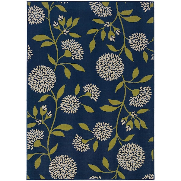 Aster Navy 4 ft. x 6 ft. Indoor/Outdoor Patio Area Rug