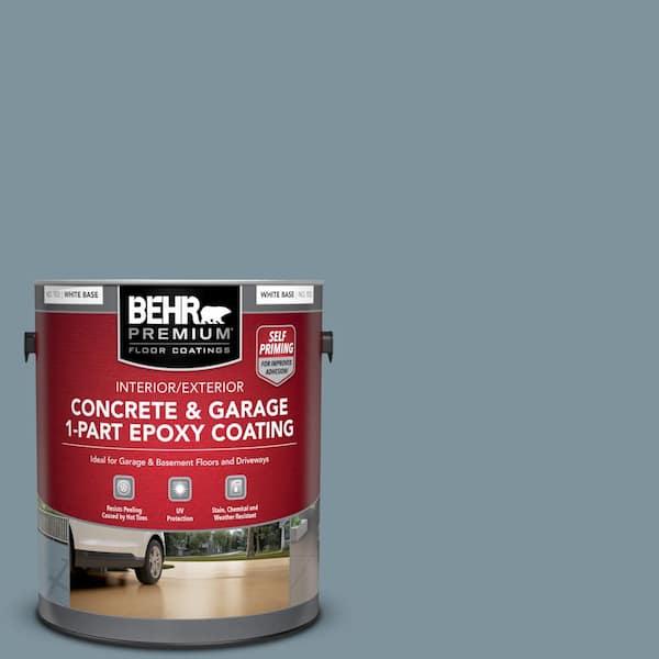 BEHR PREMIUM 1 gal. #PFC-54 Blue Tundra Self-Priming 1-Part Epoxy Satin Interior/Exterior Concrete and Garage Floor Paint