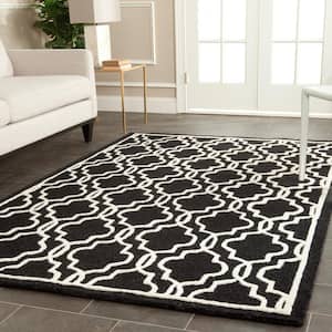 Cambridge Black/Ivory Doormat 2 ft. x 3 ft. Geometric Interlace Area Rug