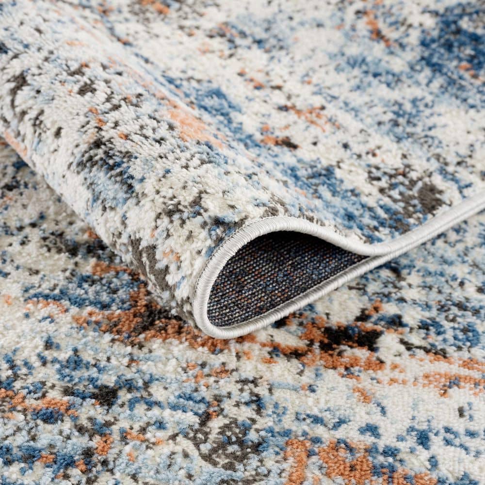 Multicolor Abstract Synthetic 6' x 9' Easy Care Area Rug
