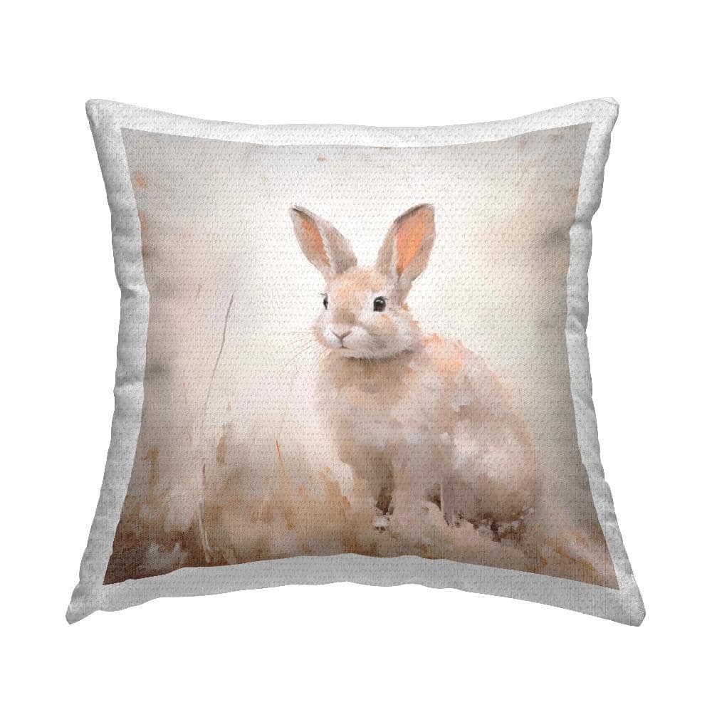 Neutral Gazing Bunny Beige Square Outdoor Throw Pillow price history on PriceWatchPro