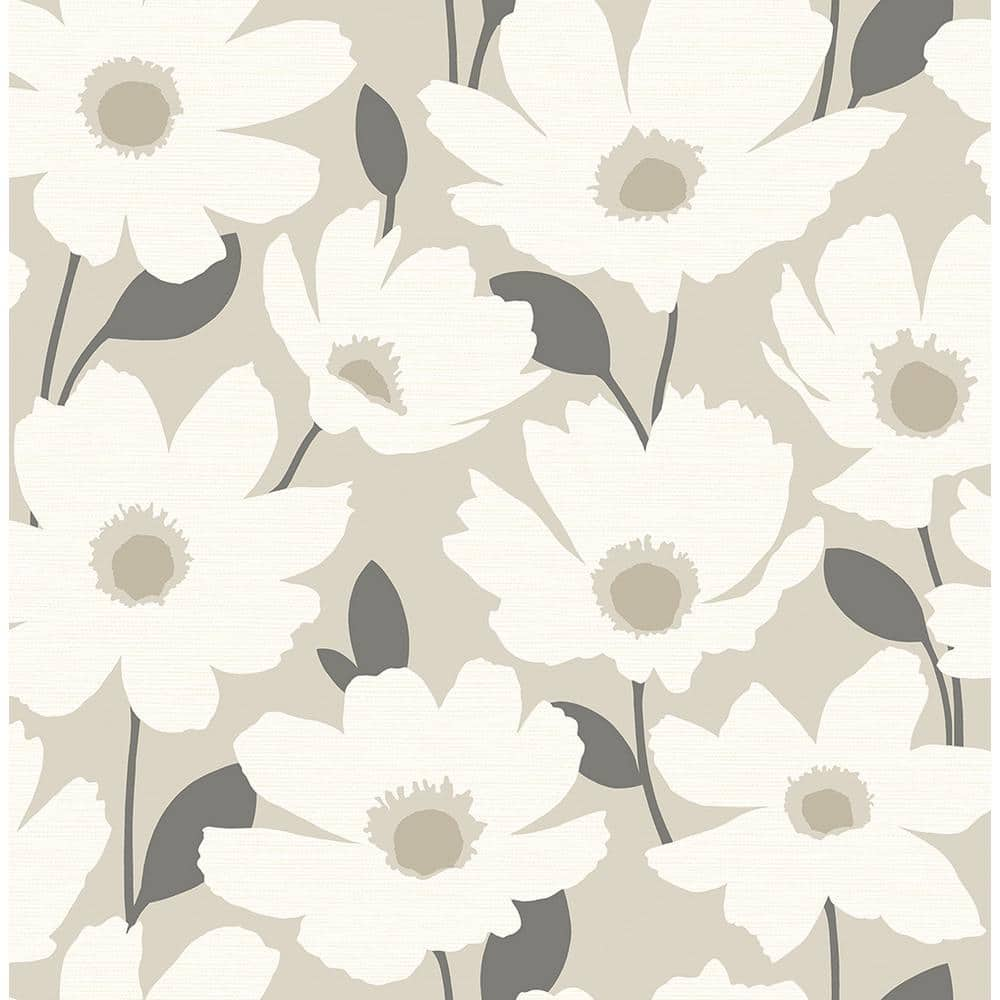 Brewster Astera Beige Floral Beige Wallpaper Sample 2904-25675SAM - The ...