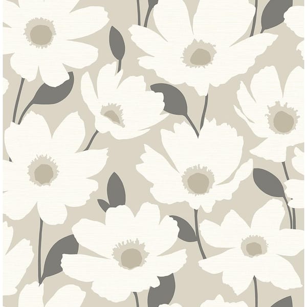 Brewster Astera Beige Floral Beige Wallpaper Sample