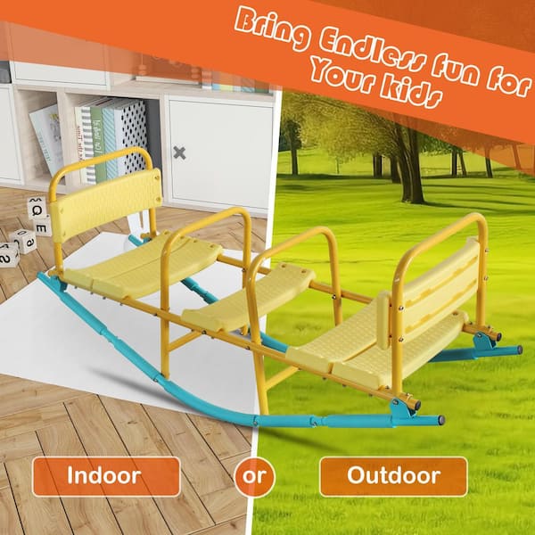 Sudzendf Multicolor Kindergarten Children Outdoor Rocking Horse