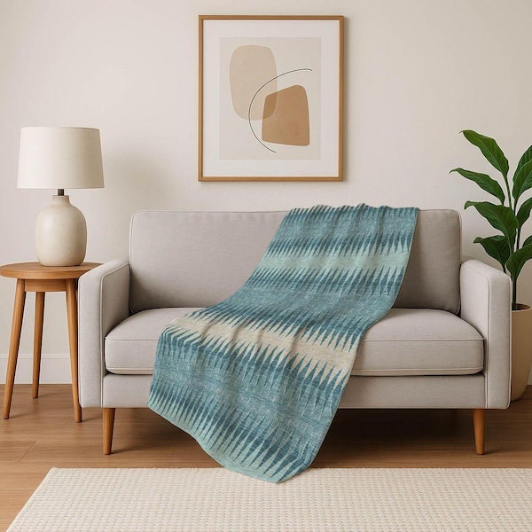 Premium Machine Washable ASB867 Teal 50 in. x 70 in. Sherpa Throw Blanket