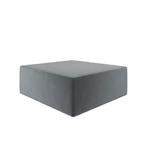 The Flower Medium Gray, Polyester, Rectangular, 28 in. L x 30 in. W x 12 in. H Pouf