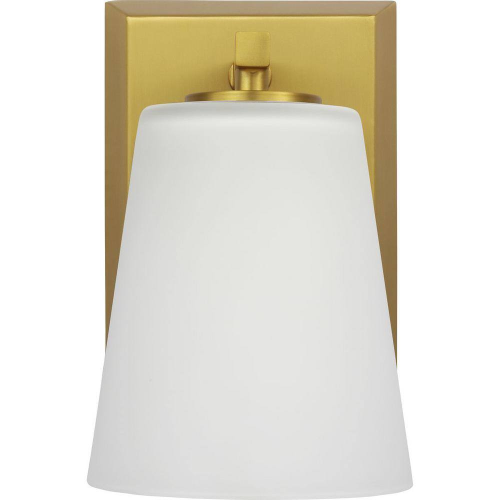 Vertex Brushed Gold 1-Light Bath Wall Sconce