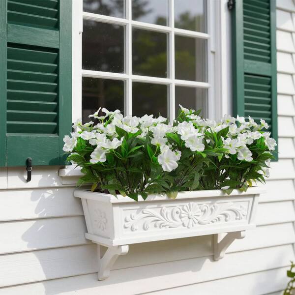15.8 in. White Indoor/Outdoor Artificial Impatiens Flower Bundles