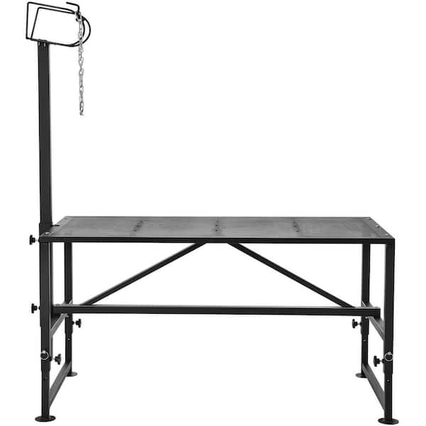 Goat and Sheep Stand 51 x 23 in., 500lbs. Capacity, Metal Milking and Shearing Stand, Adjustable 21-33 in. Height, Black