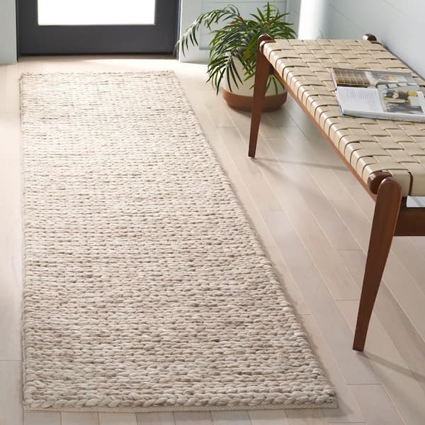 Natura 2 ft. x 8 ft. Beige/Taupe Solid Marle Runner Rug