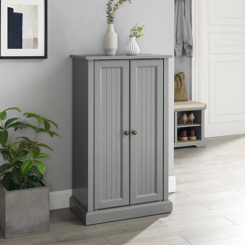 Seaside Freestanding Accent Cabinet with Adjustable Shelving in Distressed Gray