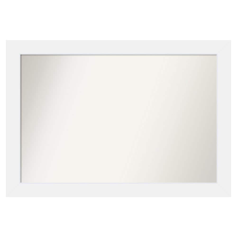 Corvino White 43 in. x 30 in. Custom Non-Beveled Matte Wood Framed Bathroom Vanity Wall Mirror price history on PriceWatchPro
