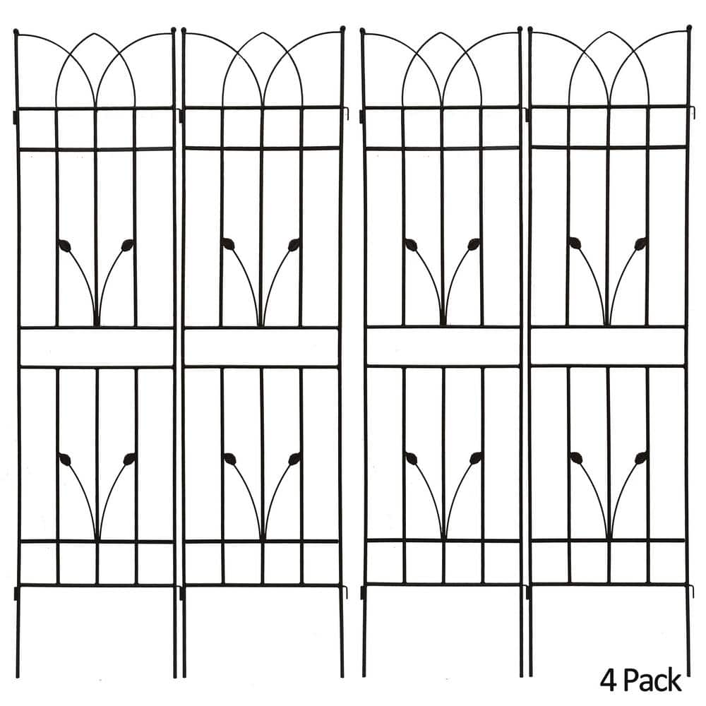71 in. x 17.7 in. Metal Garden Trellis Rustproof Outdoor Flower Support for Climbing Plants, Black (4-Pack) price history on PriceWatchPro