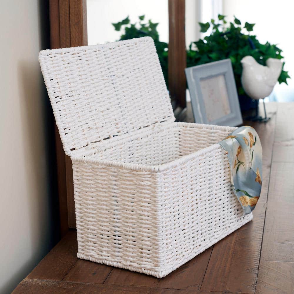 Essentials Woven-Look Plastic Storage Baskets