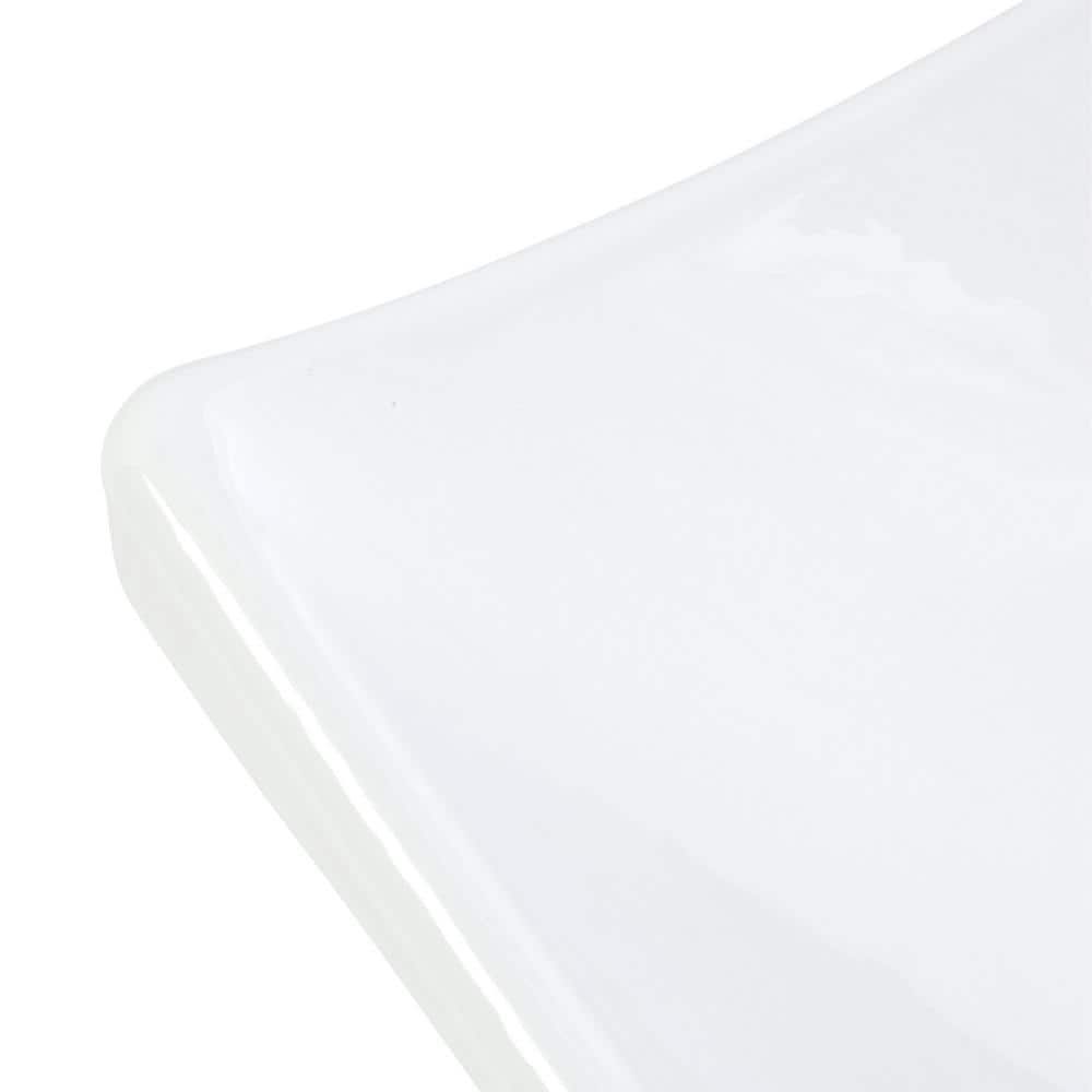 DemiLav White Cast Iron Rectangular Above-Counter Bathroom Sink
