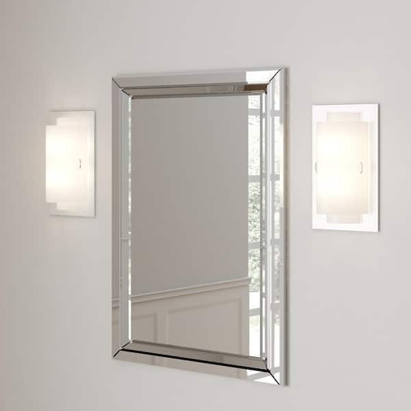 Noelle 2-Light Polished Chrome Indoor Wall Sconce Light Fixture with Frosted Glass Shade