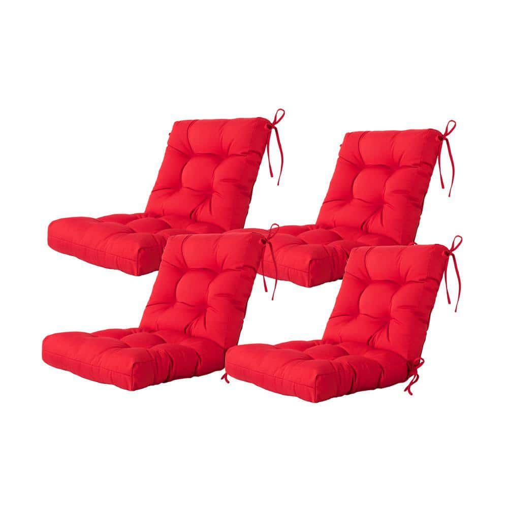 Seat/Back Outdoor Chair Cushion Patio Cushion Tie Tufted Replacement for Patio Furniture 20 in. x20 in. x4 in. ,Set Of 4
