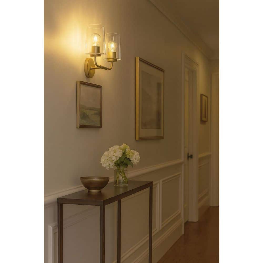 Kline 14.25 in. 2 Light Heritage Brass Vanity Light price history on PriceWatchPro