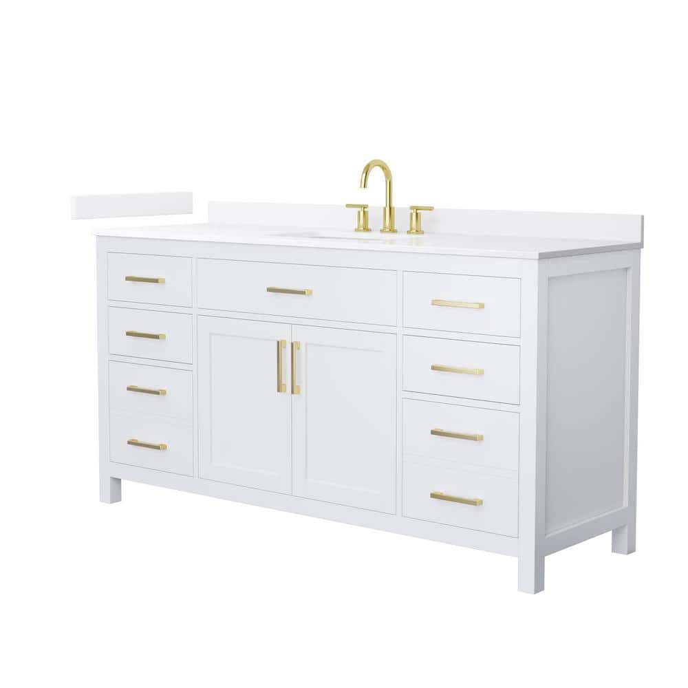 Beckett 66 in. Single Freestanding White Bath Vanity with White Quartz Top (Assembled) price history on PriceWatchPro
