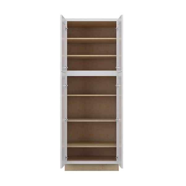 Pembroke Recessed 30 in. W x 84 in. H x 24 in. D in Painted White Plywood Assembled Pantry Cabinet