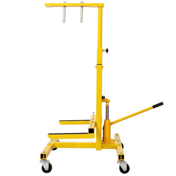 Yellow 4.9 ft. Hydraulic Door Drywall Panel Hoist Lift Jack Stand Dolly