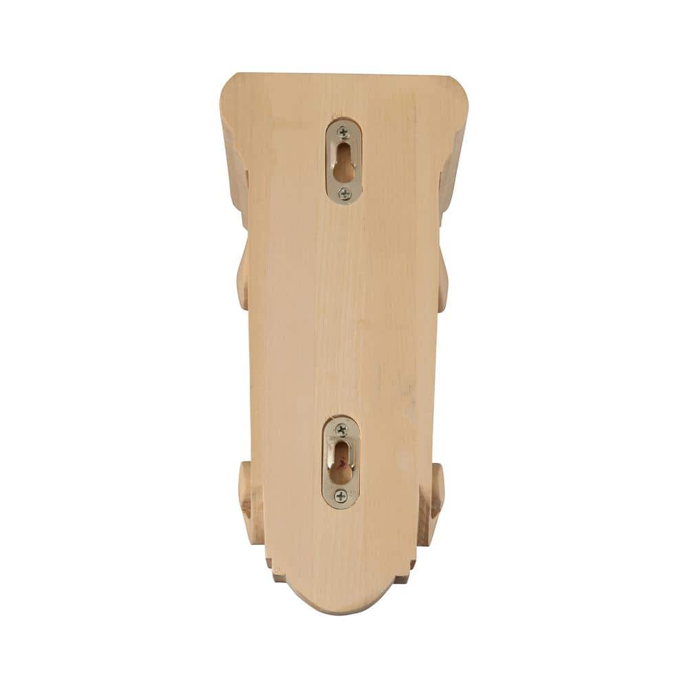 Maple Unfinished Wood Corbel with Grape Detail, 5-1/2 x 4-5/8 x 9-13/16 inches