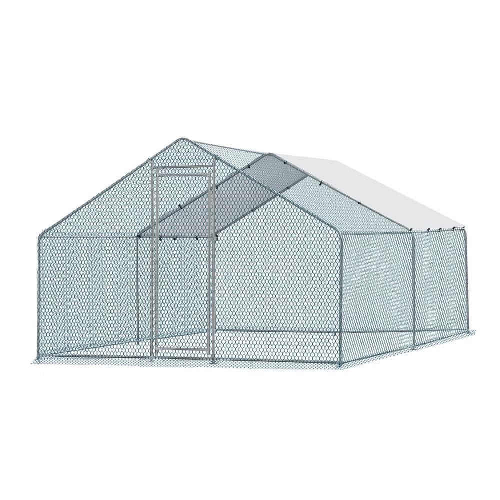 Karl home 13 ft x 10 ft Large Metal Chicken Run House with Waterproof ...