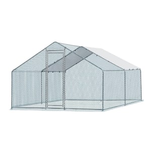 13 ft x 10 ft Large Metal Chicken Run House with Waterproof Cover Chicken Coop