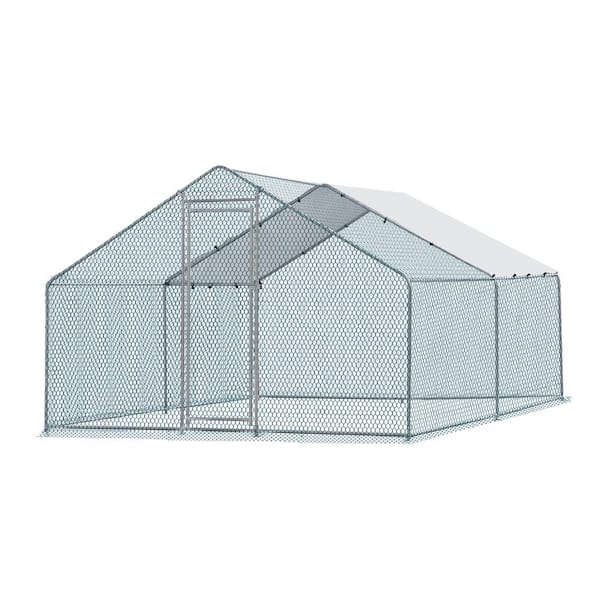 Karl home 13 ft x 10 ft Large Metal Chicken Run House with Waterproof ...