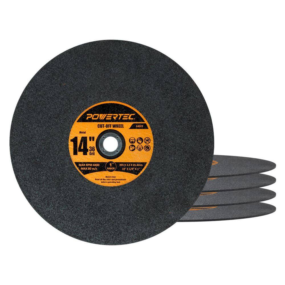14 in. Metal Cut Off Wheels (5-Pack), Iridium-Coated Aluminum Oxide 36 Grit, 1/8 in. Thick with 1 in. Arbor price history on PriceWatchPro