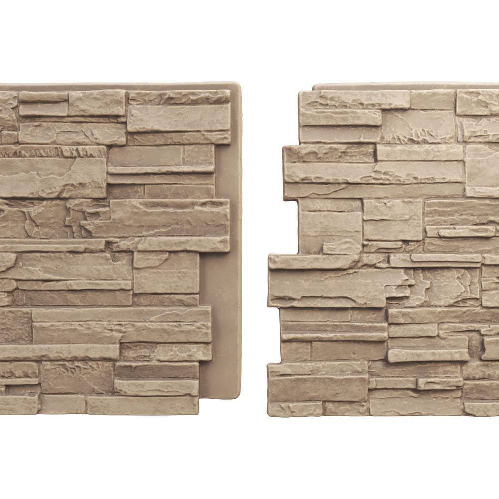 Valley Spring Faux Stone Panel in Light Brown