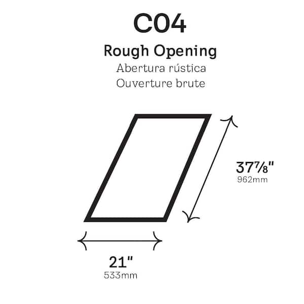 21 in x 37.88 in Fixed Deck-Mount Skylight with Laminated Low-E3 Glass
