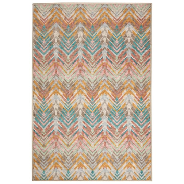 6 ft. x 9 ft. Stone Seneca Machine Washable Indoor Area Rug