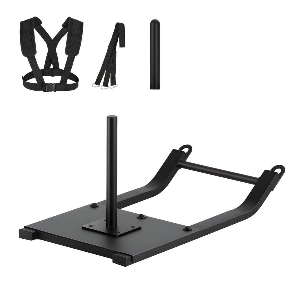 Weight Sled for Athletic Exercise Speed Improvement Steel Power Sled with Harness 1/2 in. Weight Plates Black price history on PriceWatchPro