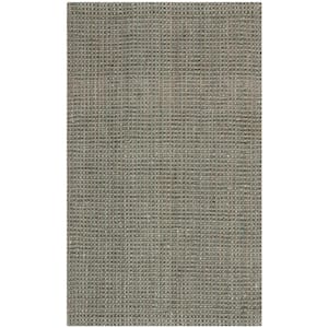 Natural Fiber Gray Doormat 3 ft. x 5 ft. Solid Area Rug