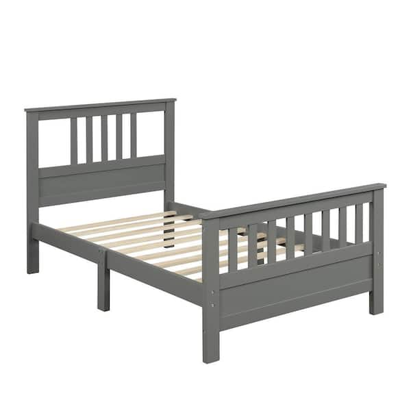 Grey Bed Frame Twin 400 lbs. Heavy Duty TwinFrameG - The Home Depot Grey Bed Frame Twin 400 lbs. Heavy Duty TwinFrameG - The Home Depot