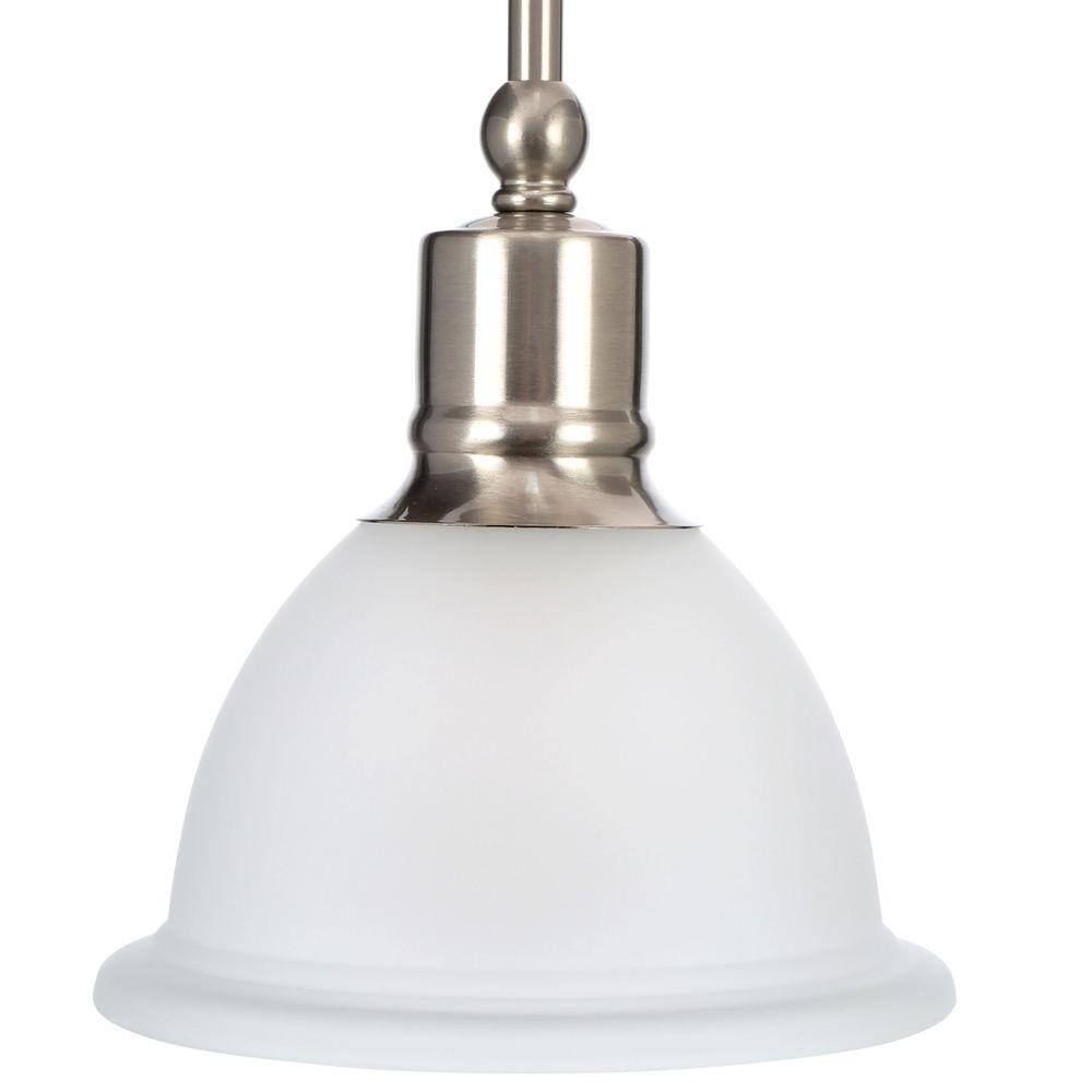 Madison Brushed Nickel Mini Pendant with Etched Glass Shade