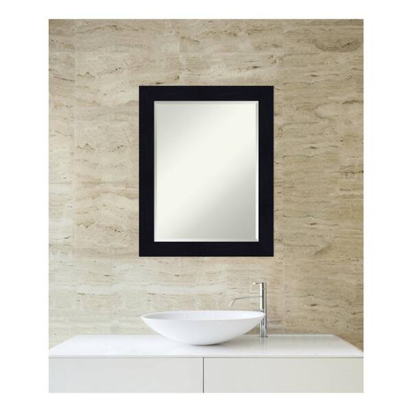 Amanti Art Shiplap Navy 22.25 in. x 28.25 in. Beveled Rectangle