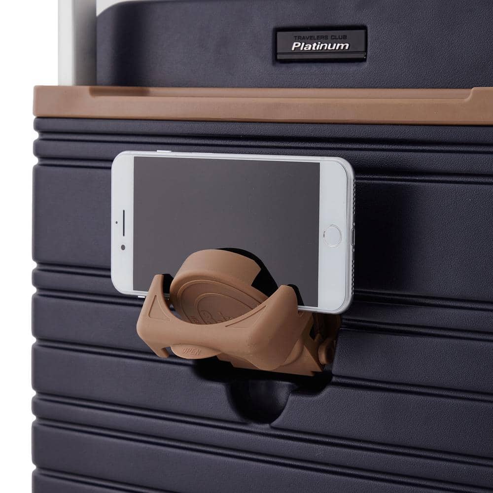Navy Blue 2-Piece ABS Hard Shell Spinner Luggage Set