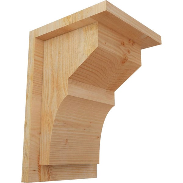 Ekena Millwork 8 in. x 8 in. x 12 in. Douglas Fir Monterey Rough Sawn Corbel with Backplate