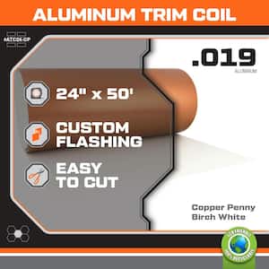 24 in. x 50 ft. Copper Penny Over Birch White Aluminum Trim Coil