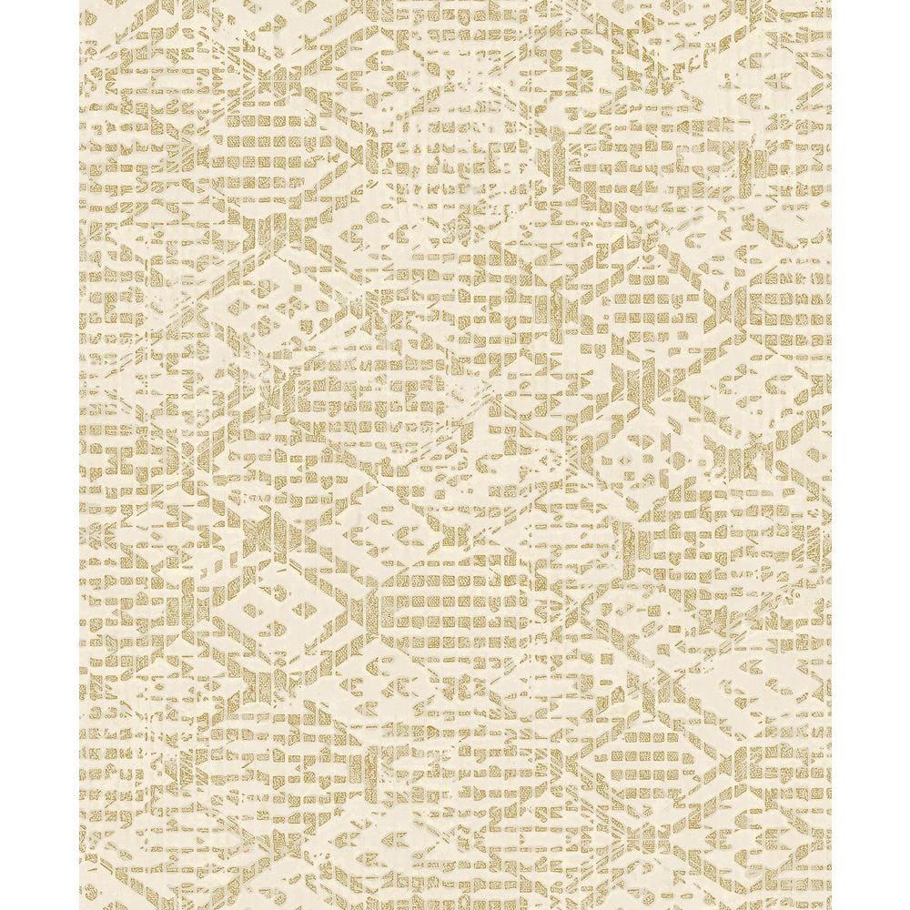 Helene Gold Glitter Geometric Non-Woven Wallpaper Roll