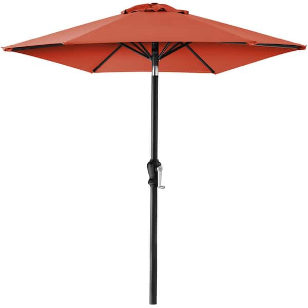 Unbranded 10 ft. Steel Market Tilt Patio Umbrella in Rust with Crank Lift