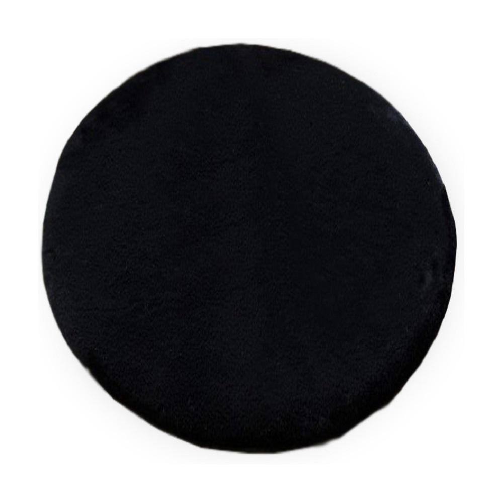 Latepis Mmlior Black 8 ft. x 8 ft. Soft Faux Rabbit Fur Round Area Rug