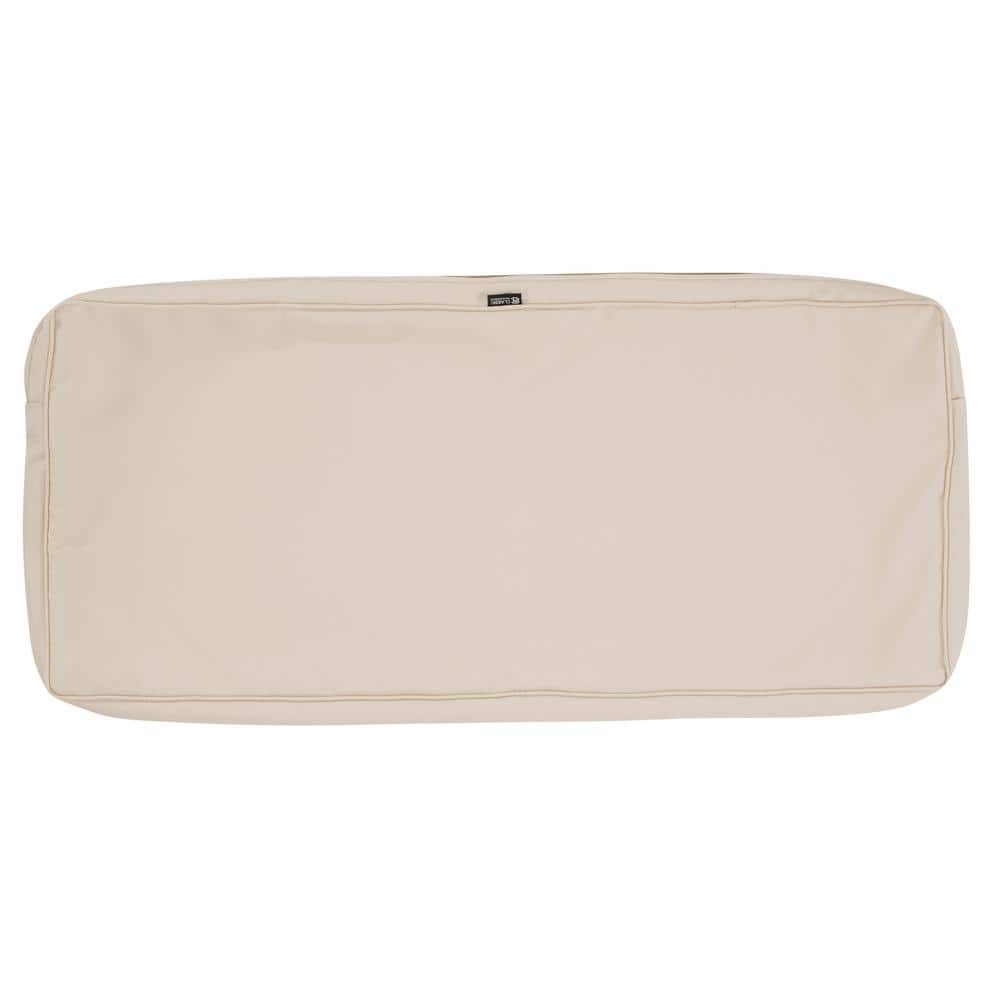 Montlake Fadesafe 42 in. W x 18 in. D x 3 in. H Rectangular Patio Dining Seat Cushion Slip Cover in Antique Beige price history on PriceWatchPro